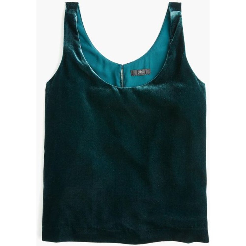 J. Crew Velvet Camisole in Deep Teal